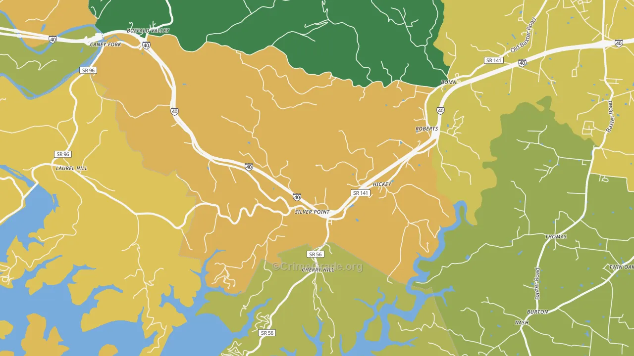 Silver Point, TN Map of Murder Rates