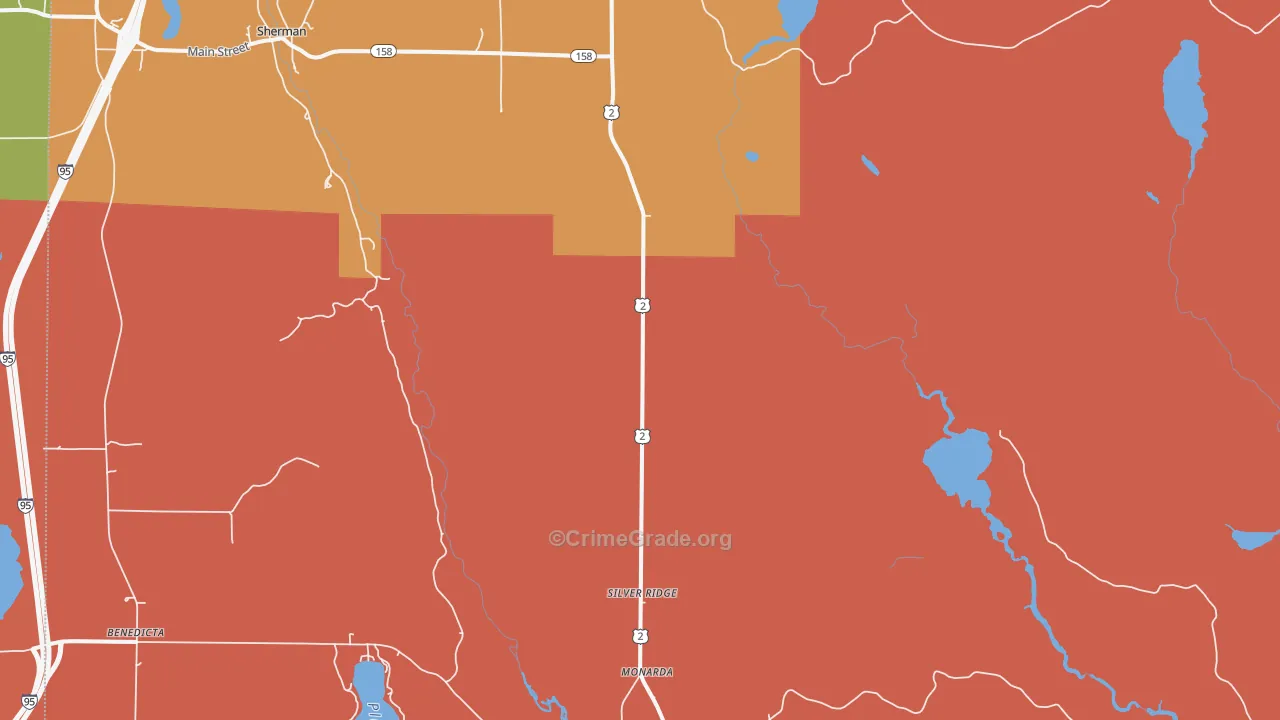 Silver Ridge, ME Map of Murder Rates