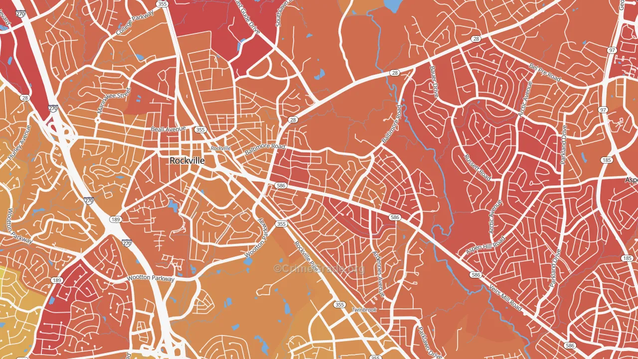 Silver Rock, Rockville, MD Map of Murder Rates