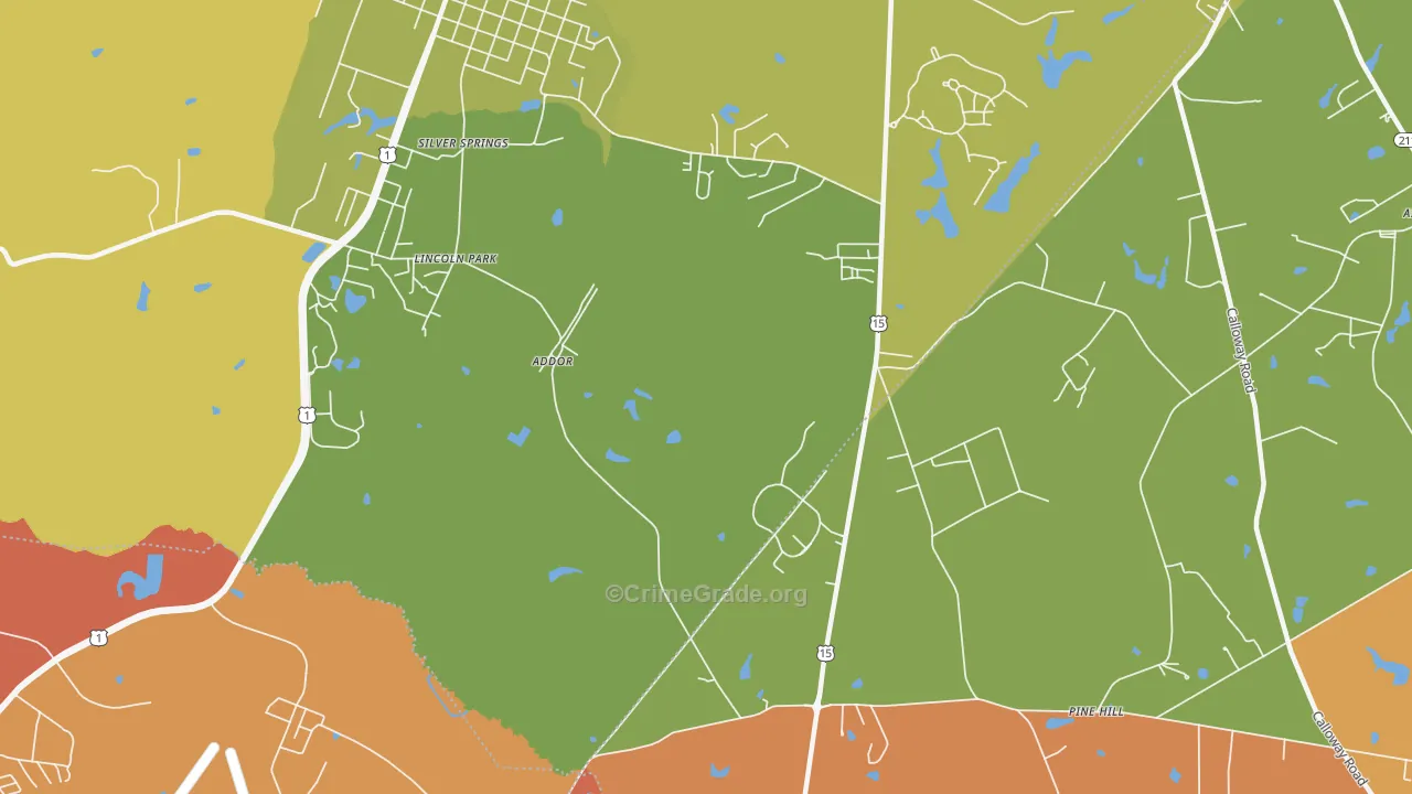 Silver Spring, NC Map of Murder Rates