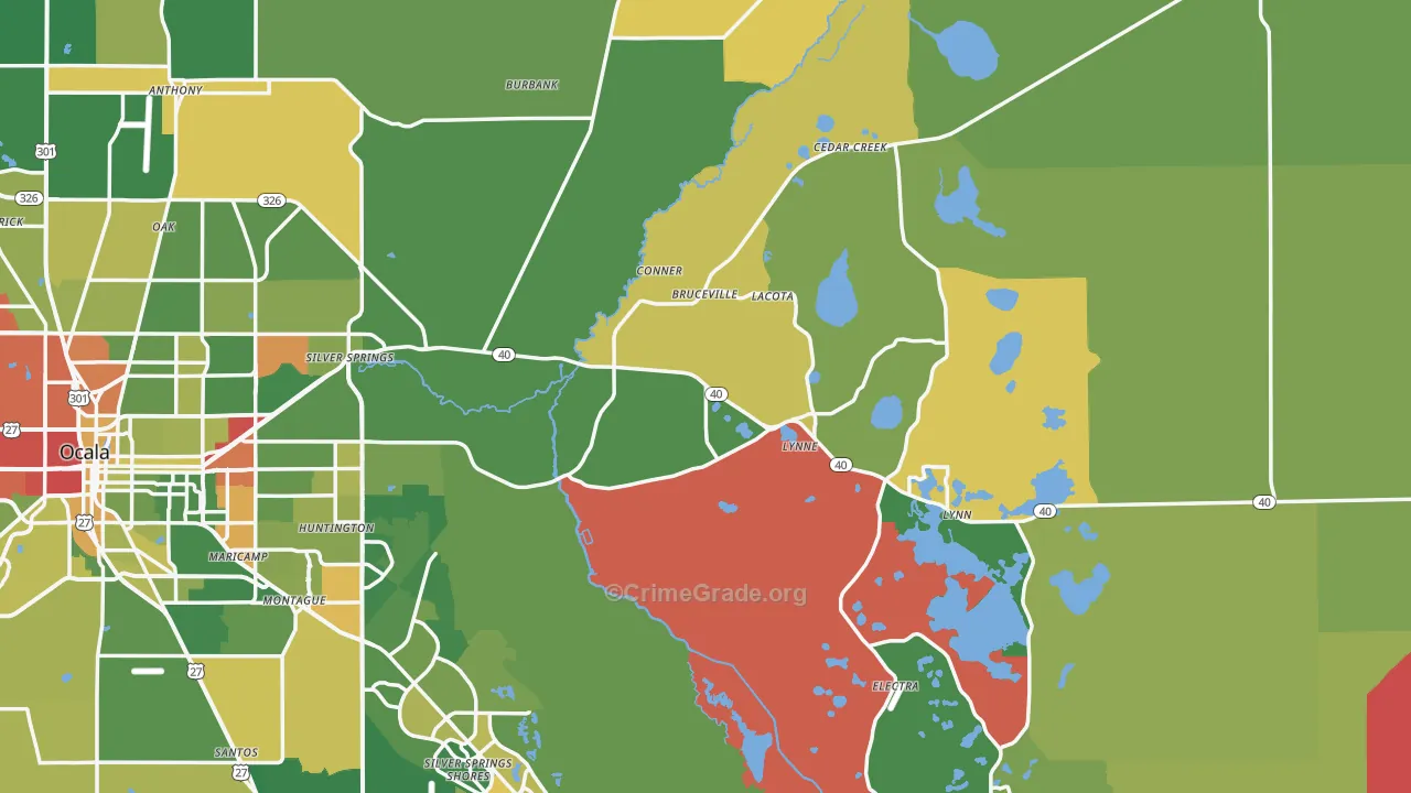 Silver Springs, FL Map of Murder Rates
