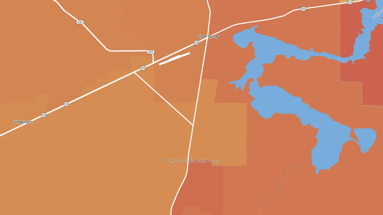 Silver Springs, NV Map of Murder Rates