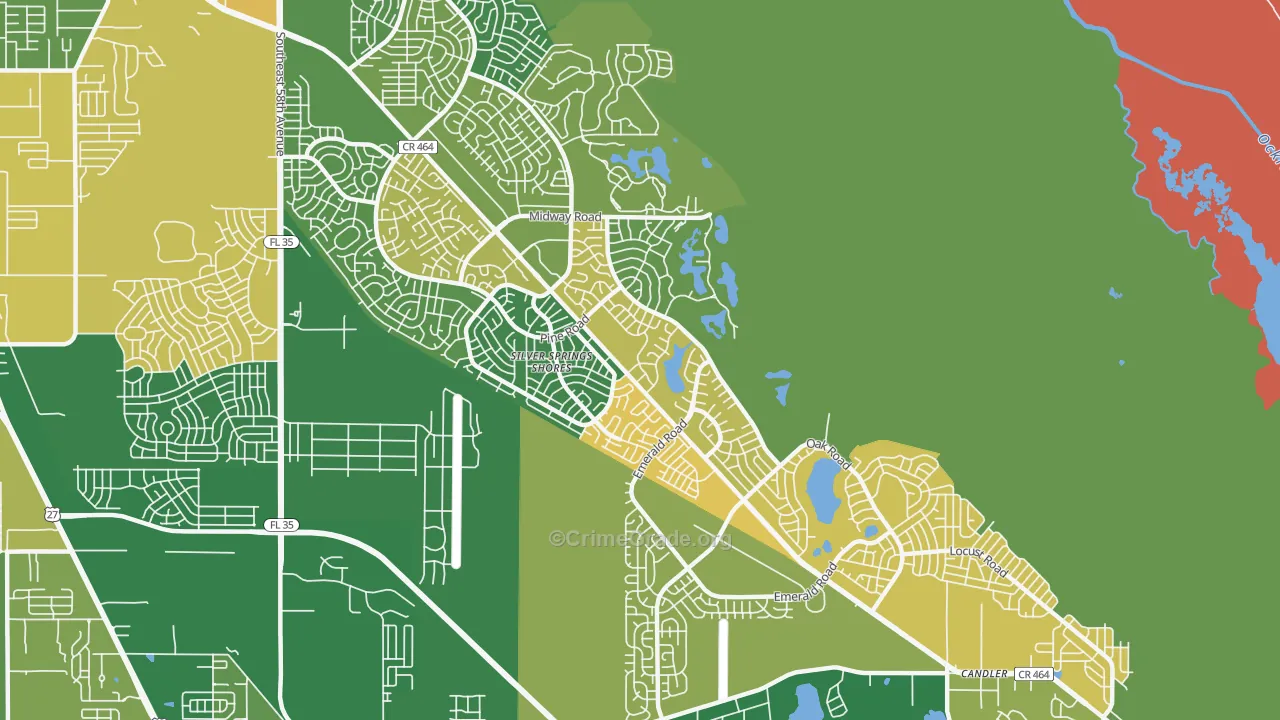 Silver Springs Shores, FL Map of Murder Rates