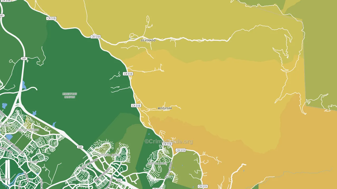 Silverado, CA Map of Murder Rates
