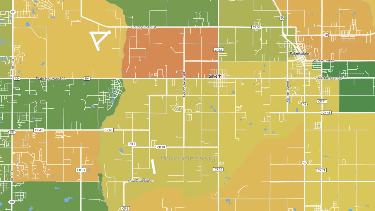Silverhill, AL Map of Murder Rates