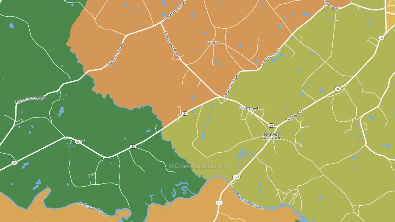 Silverstreet, SC Map of Murder Rates