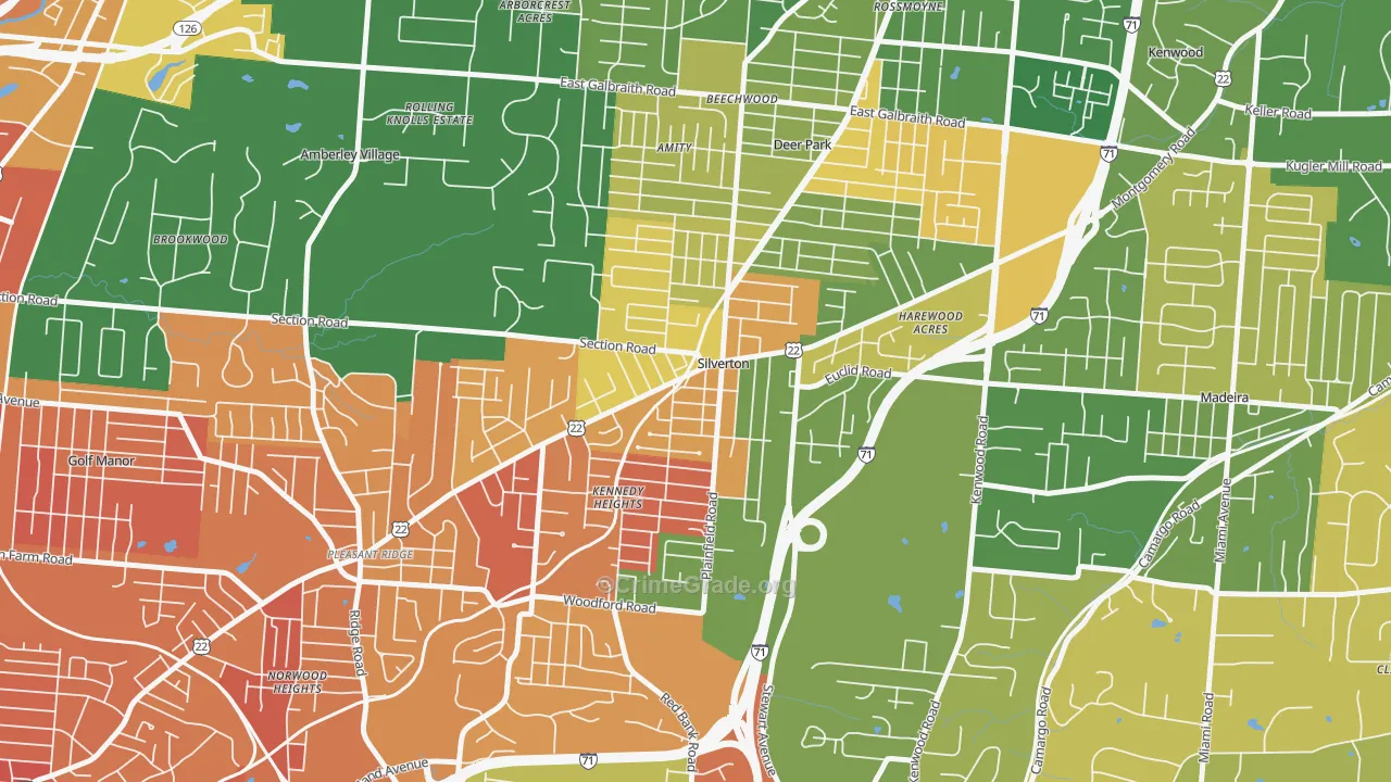 Silverton, OH Map of Murder Rates