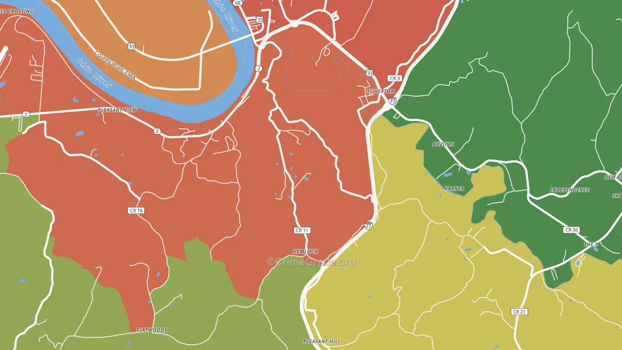 Silverton, WV Map of Murder Rates