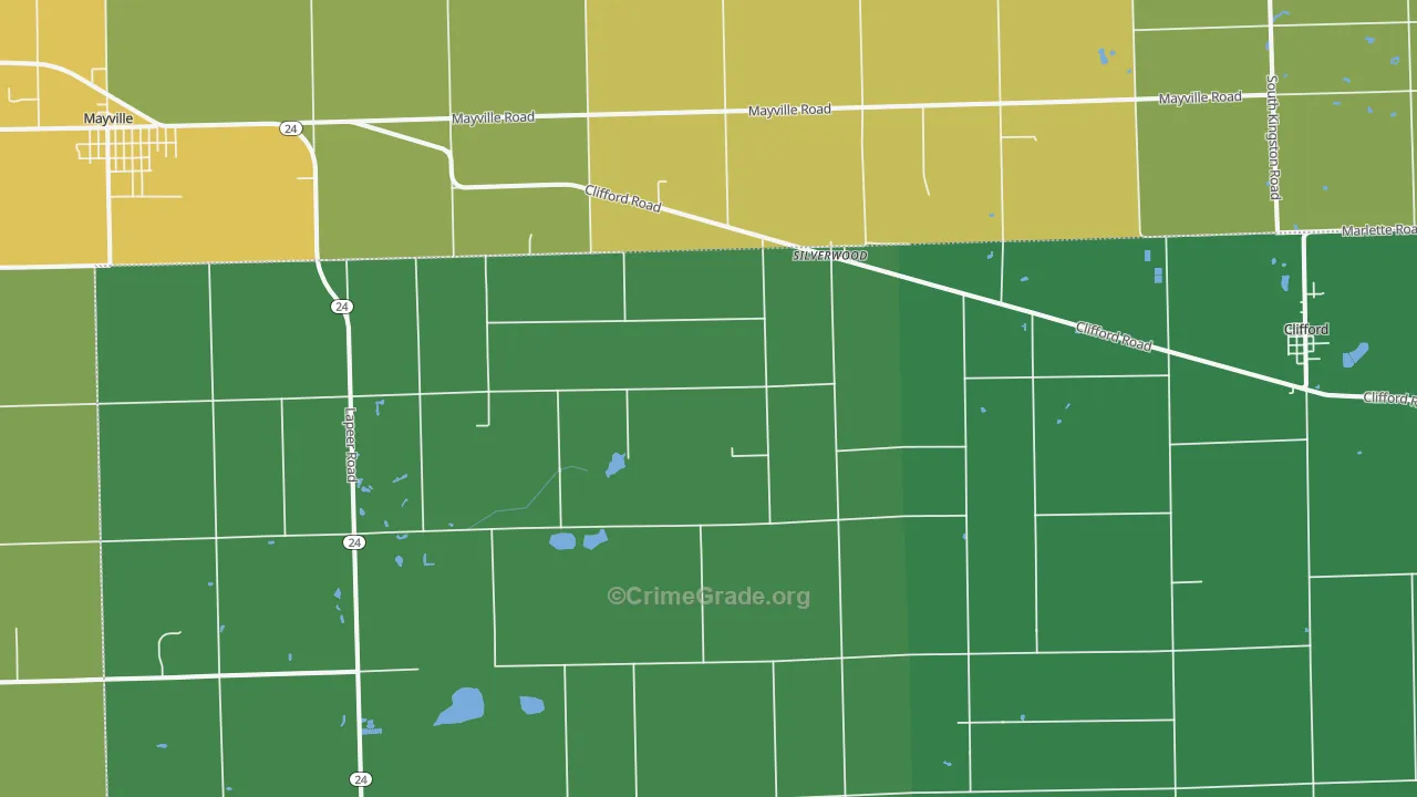 Silverwood, MI Map of Murder Rates