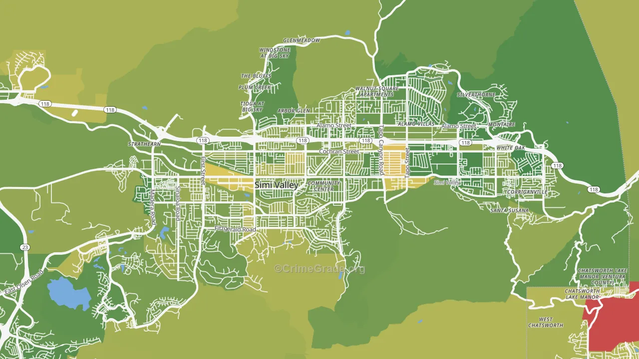 Simi Valley, CA Map of Murder Rates