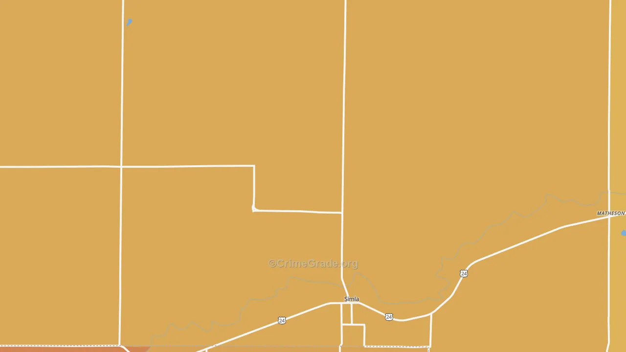 Simla, CO Map of Murder Rates
