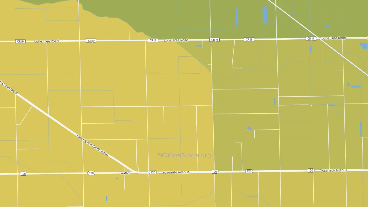 Simms, CA Map of Murder Rates