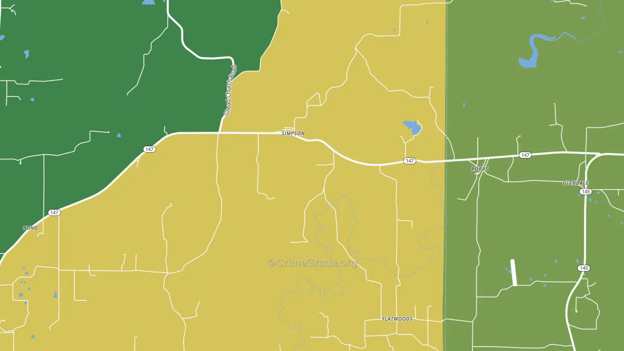 Simpson, IL Map of Murder Rates