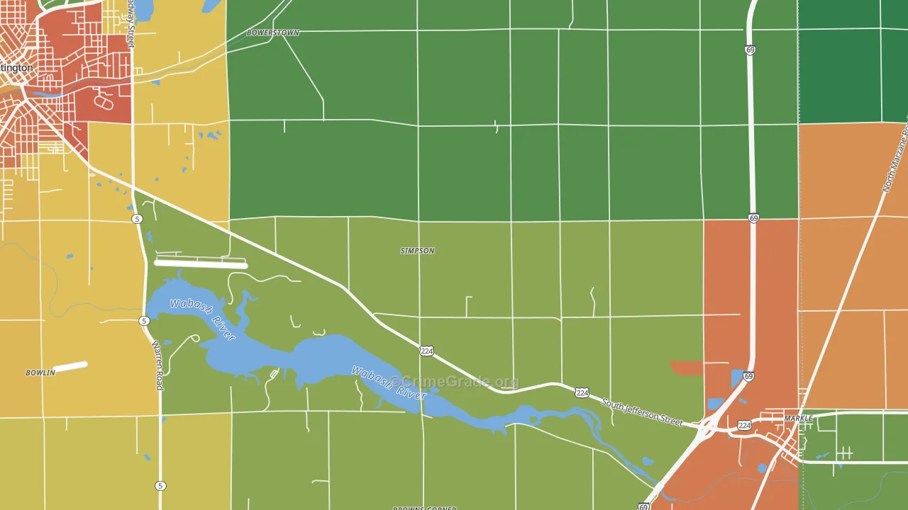 Simpson, IN Map of Murder Rates