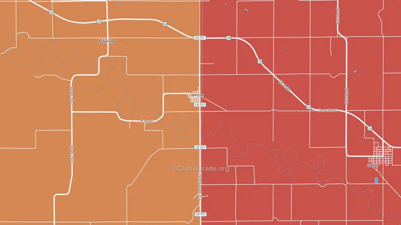Simpson, KS Map of Murder Rates