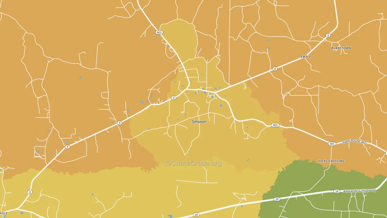Simpson, LA Map of Murder Rates