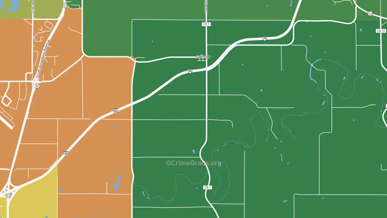 Simpson, MN Map of Murder Rates