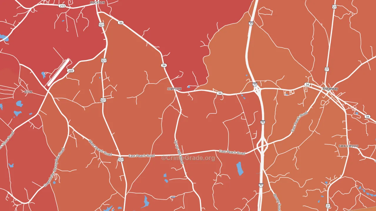 Simpson, SC Map of Murder Rates