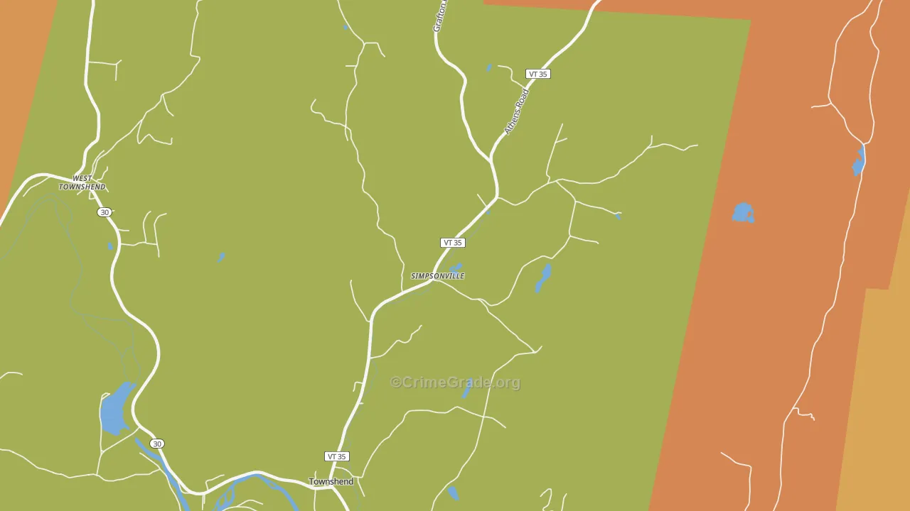 Simpsonville, VT Map of Murder Rates