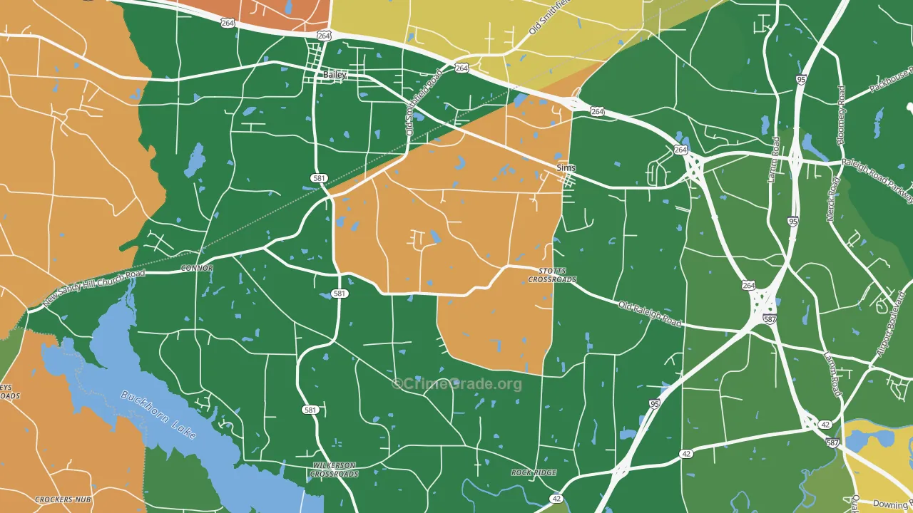 Sims, NC Map of Murder Rates