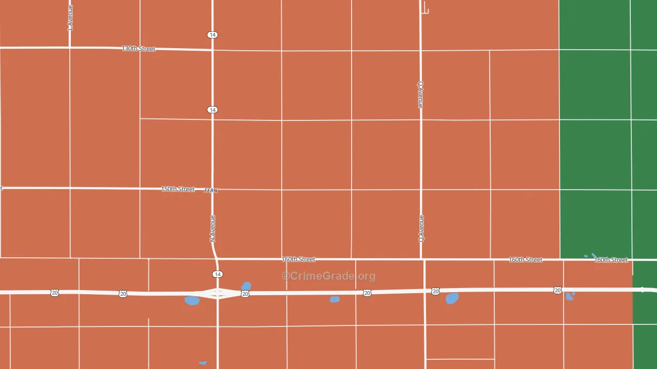 Sinclair, IA Map of Murder Rates