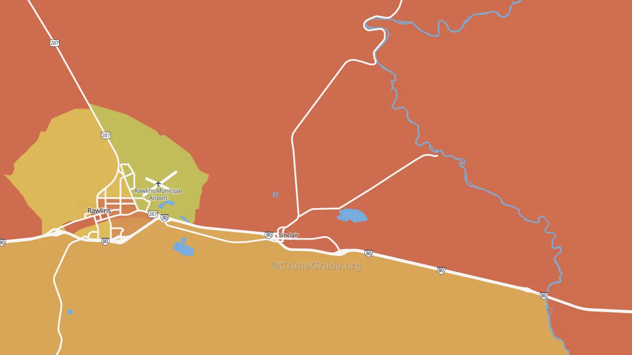 Sinclair, WY Map of Murder Rates