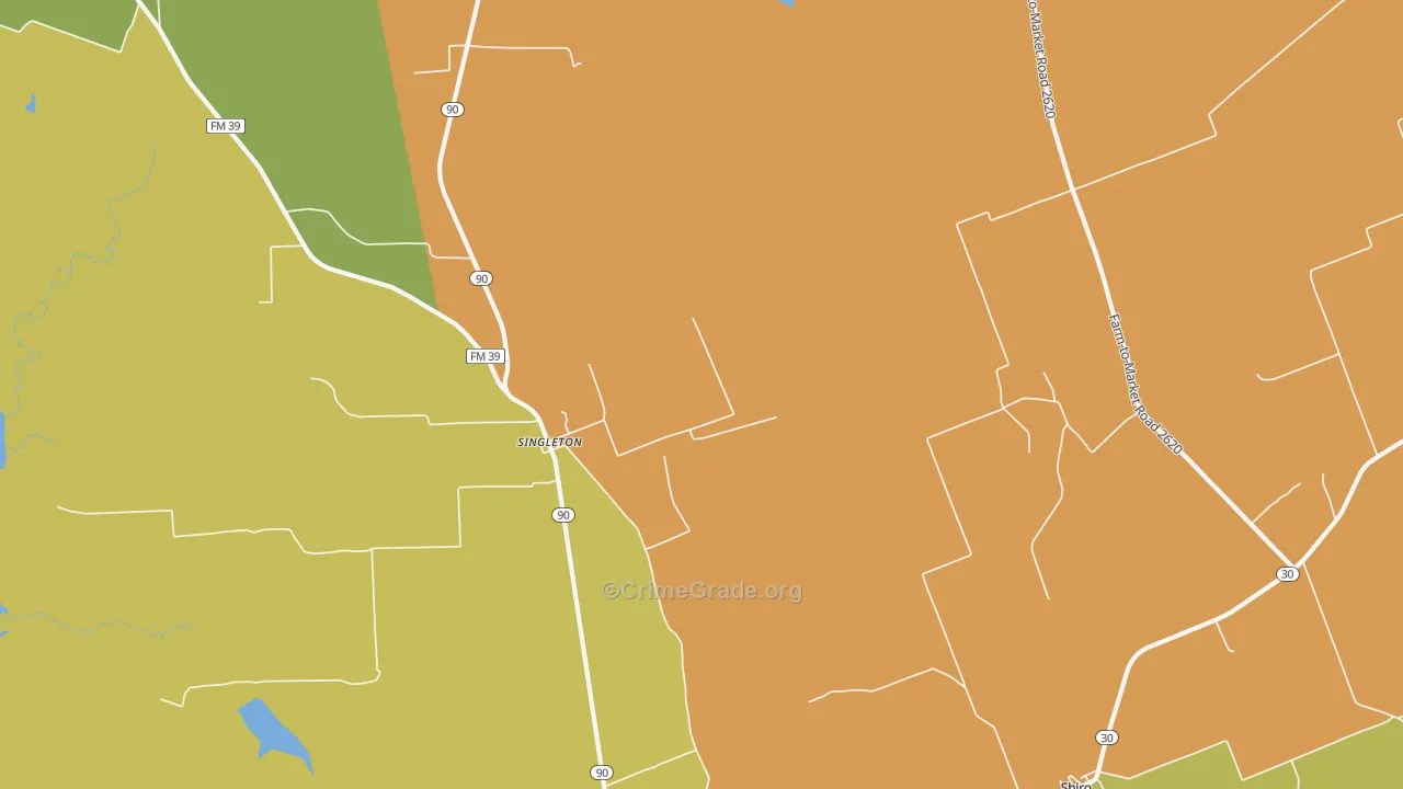 Singleton, TX Map of Murder Rates