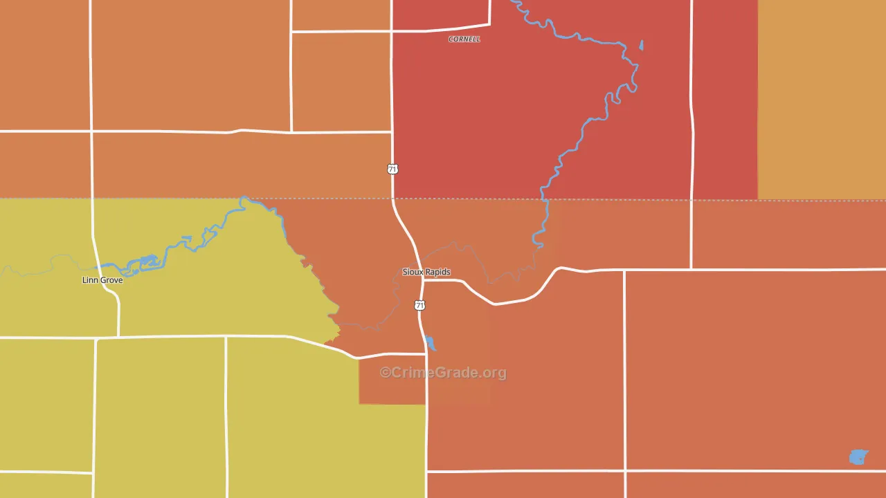 Sioux Rapids, IA Map of Murder Rates