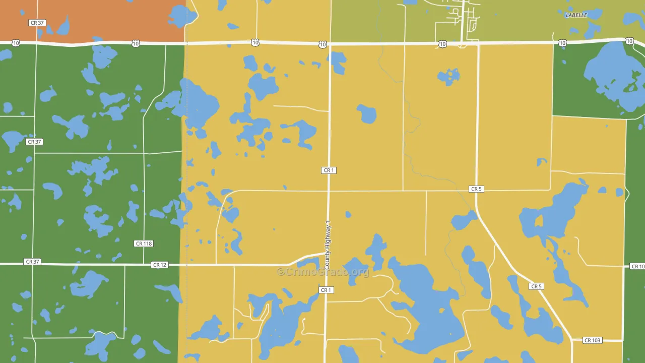 Sioux Valley, MN Map of Murder Rates