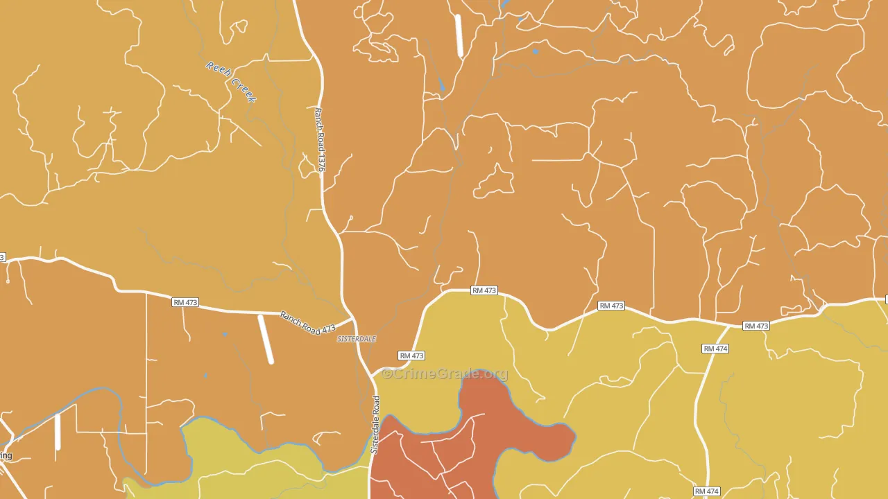 Sisterdale, TX Map of Murder Rates