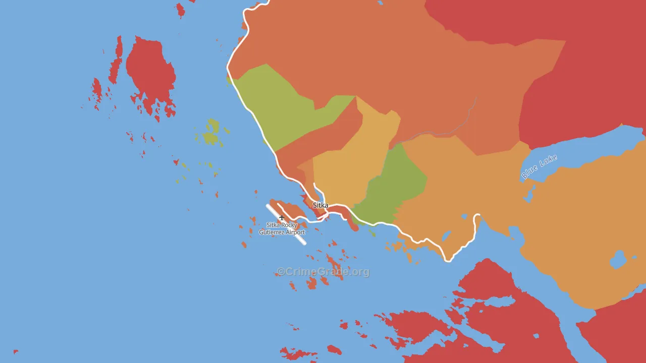 Sitka City and Borough, AK Map of Murder Rates