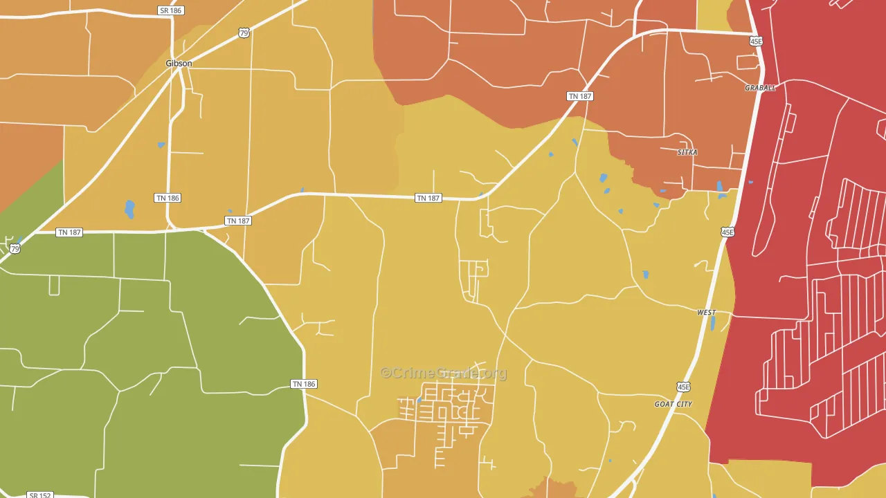 Sitka, TN Map of Murder Rates