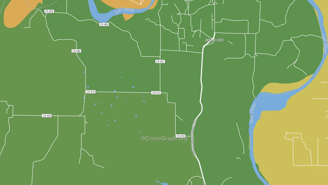 Sivells Bend, TX Map of Murder Rates
