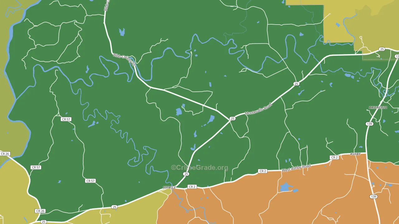 Six Mile, AL Map of Murder Rates