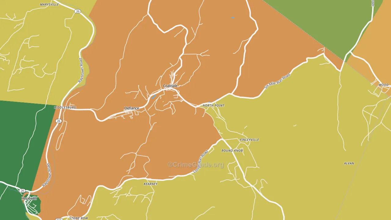 Six Mile Run, PA Map of Murder Rates