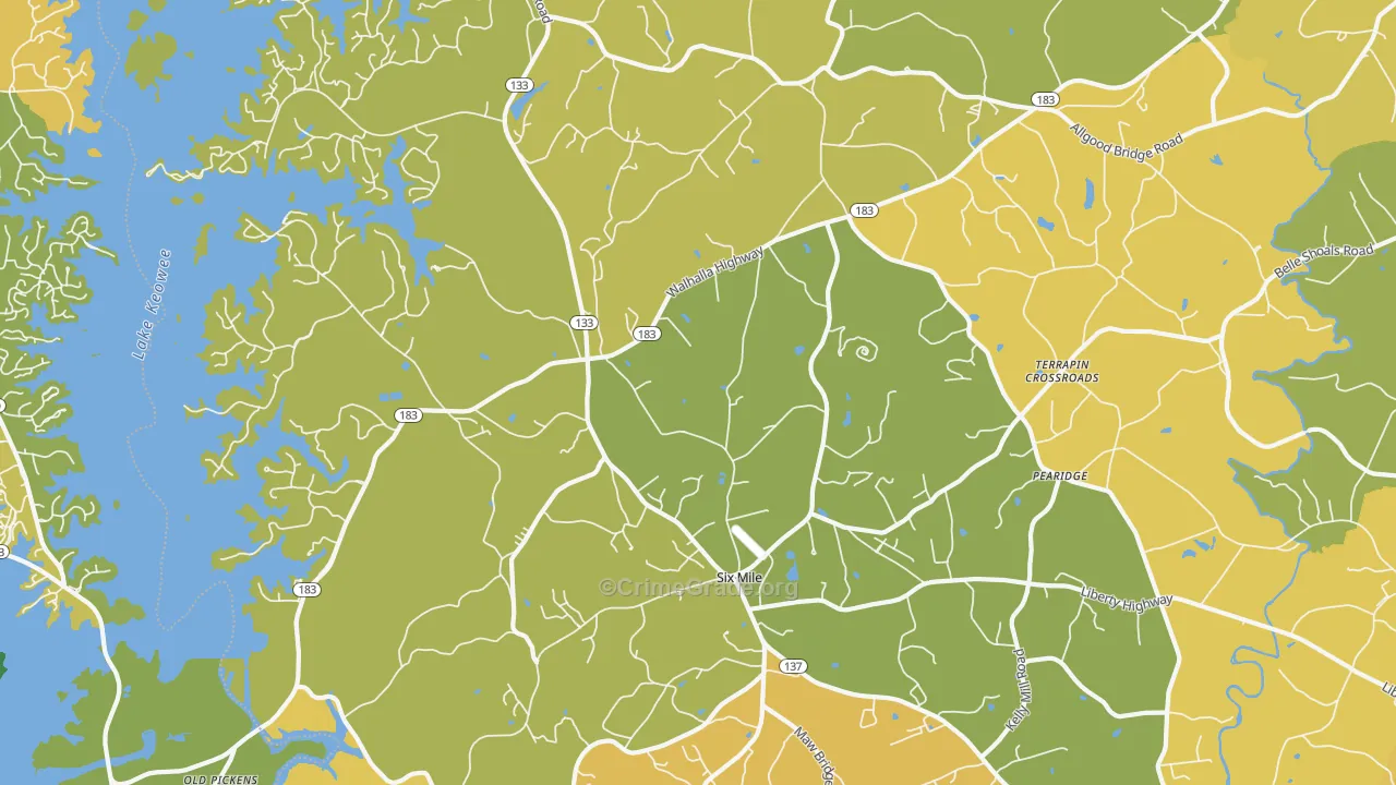 Six Mile, SC Map of Murder Rates