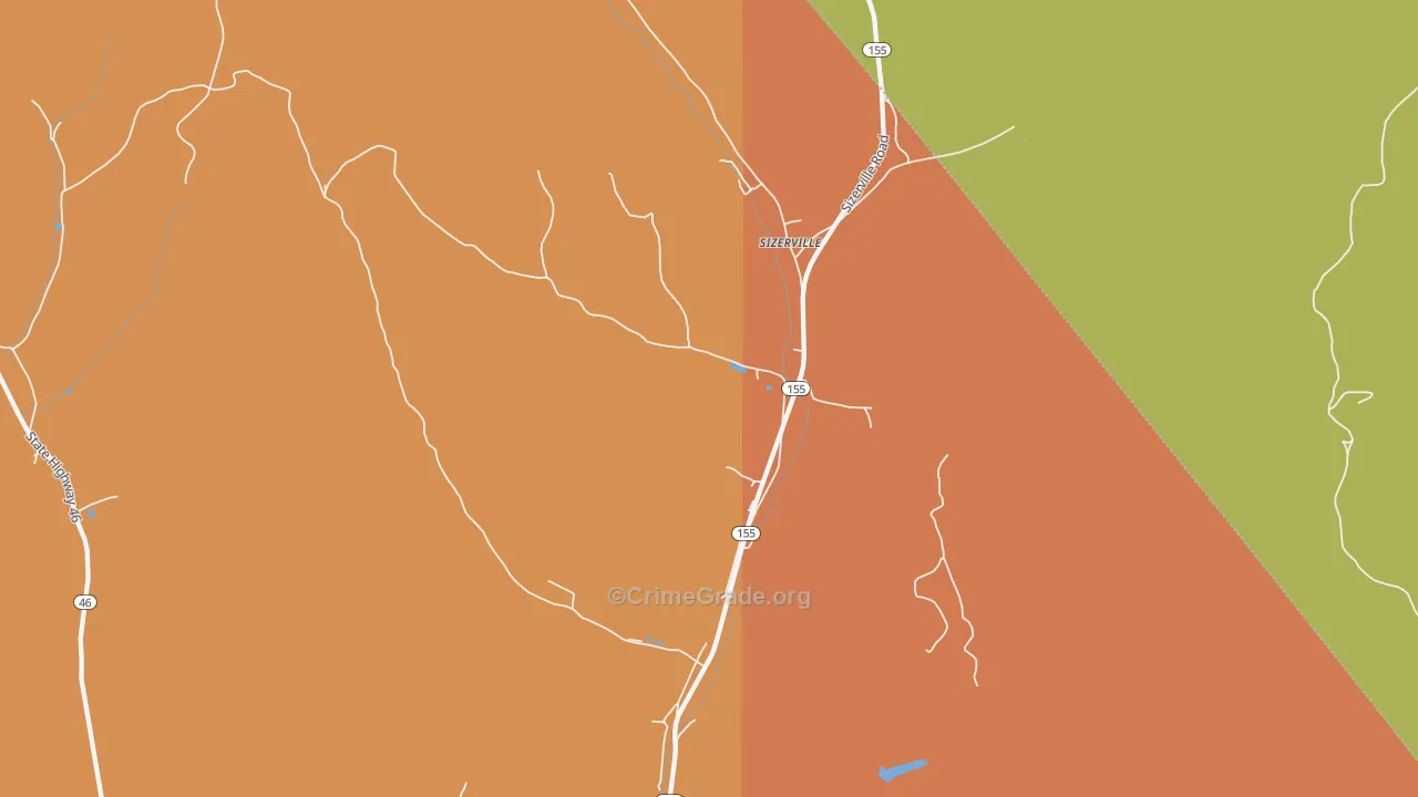 Sizerville, PA Map of Murder Rates
