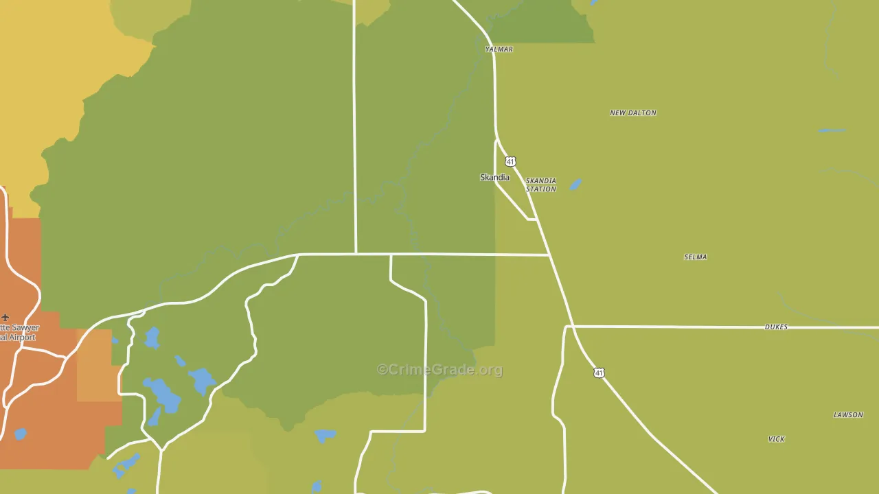 Skandia, MI Map of Murder Rates