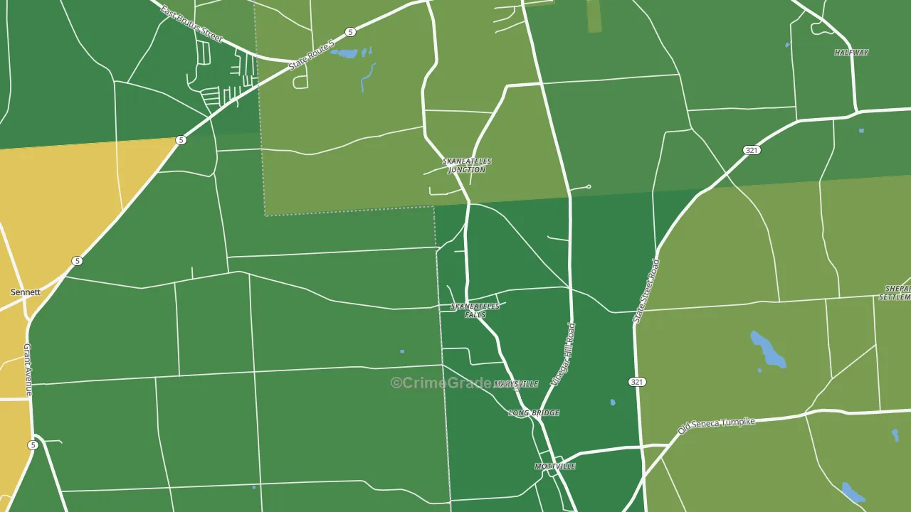 Skaneateles Falls, NY Map of Murder Rates