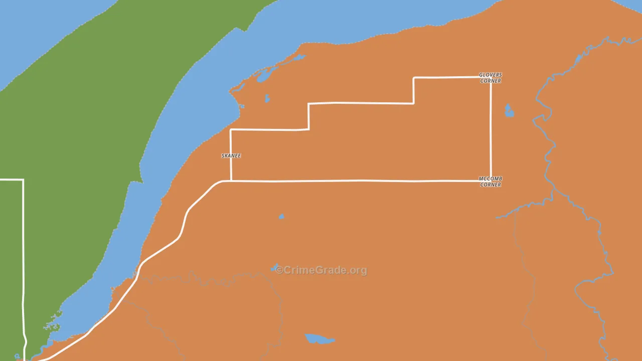 Skanee, MI Map of Murder Rates