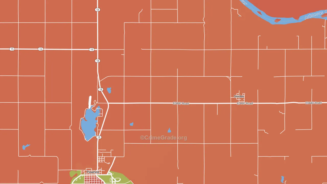 Skedee, OK Map of Murder Rates