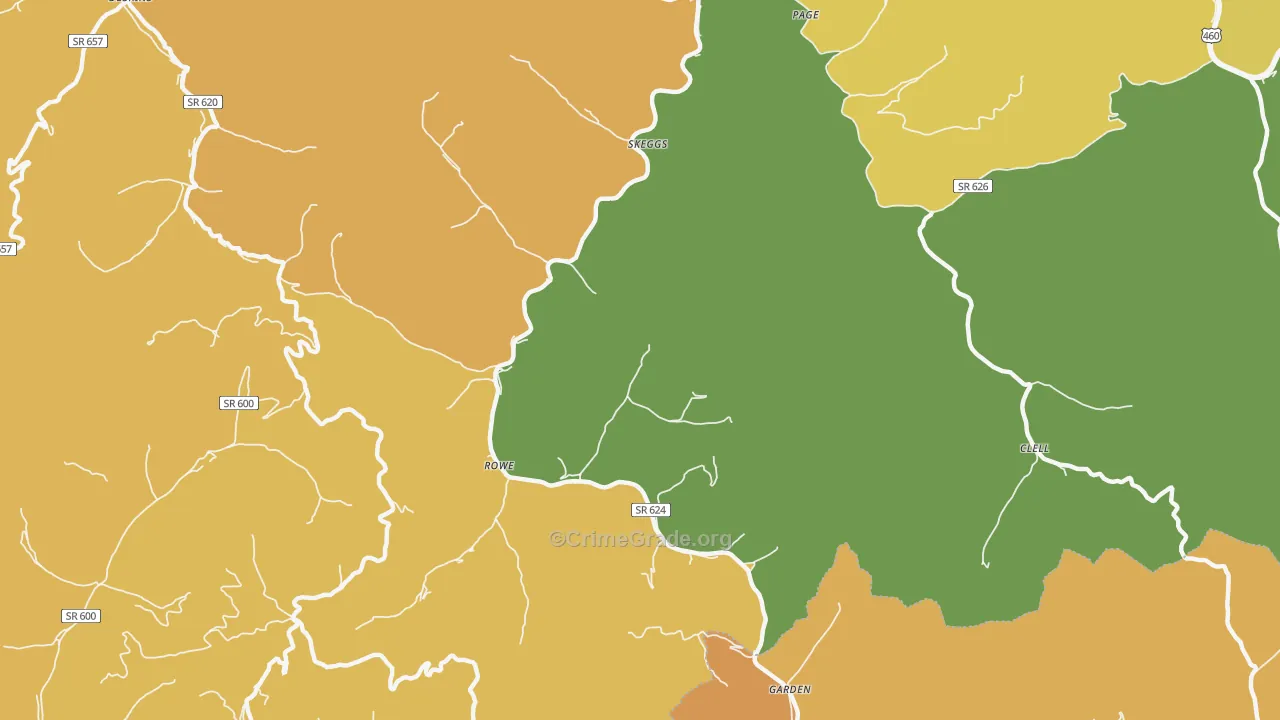Skeggs, VA Map of Murder Rates