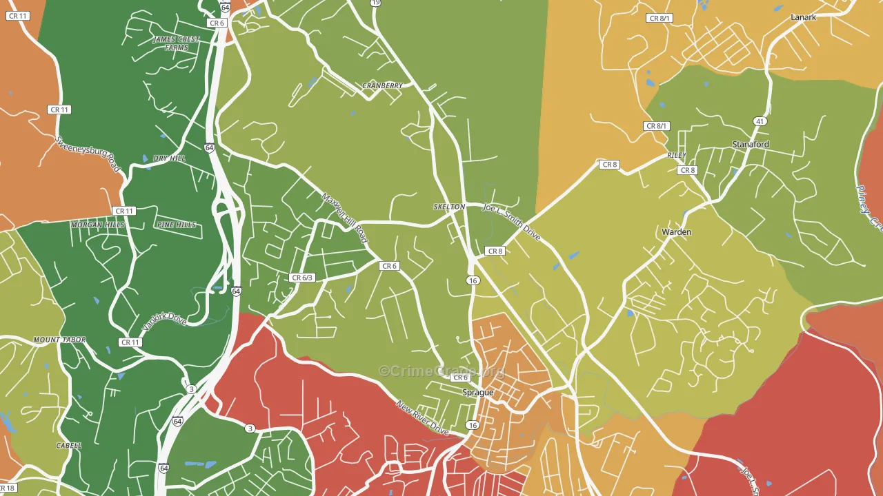 Skelton, WV Map of Murder Rates