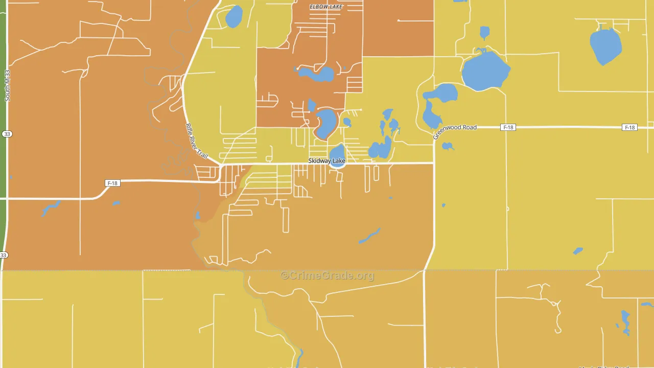 Skidway Lake, MI Map of Murder Rates