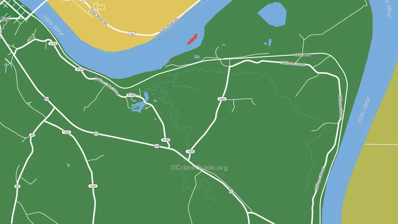 Skillman, KY Map of Murder Rates