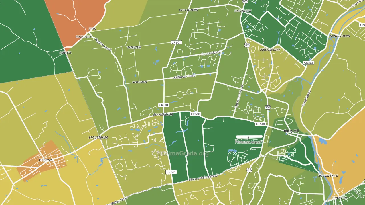 Skillman, NJ Map of Murder Rates