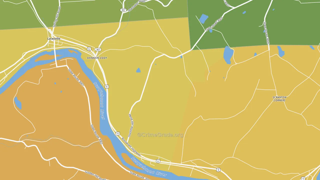 Skinners Eddy, PA Map of Murder Rates