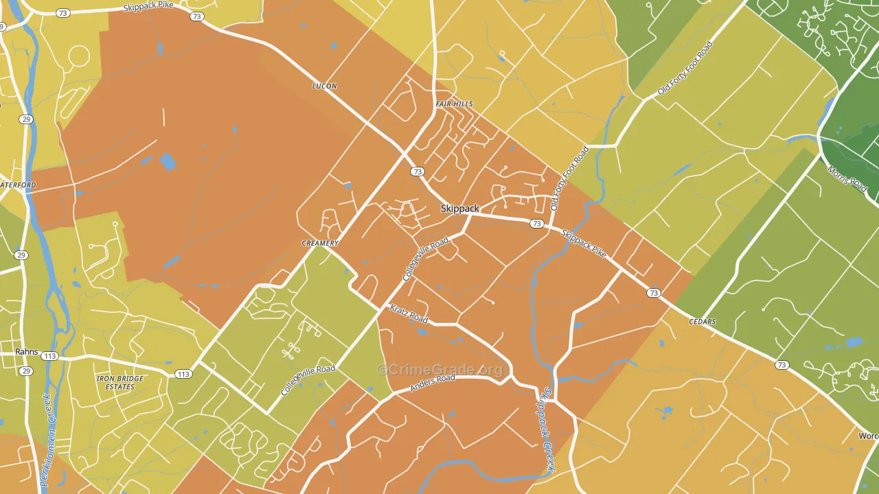 Skippack, PA Map of Murder Rates