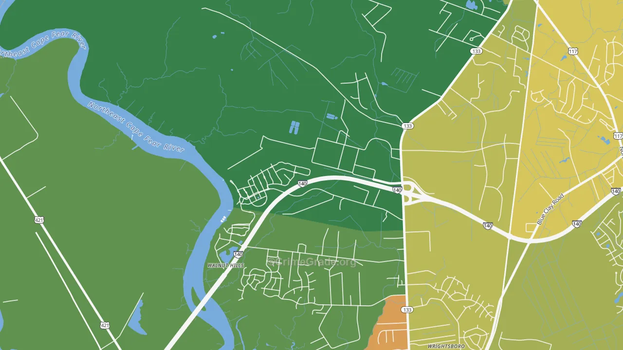 Skippers Corner, NC Map of Murder Rates