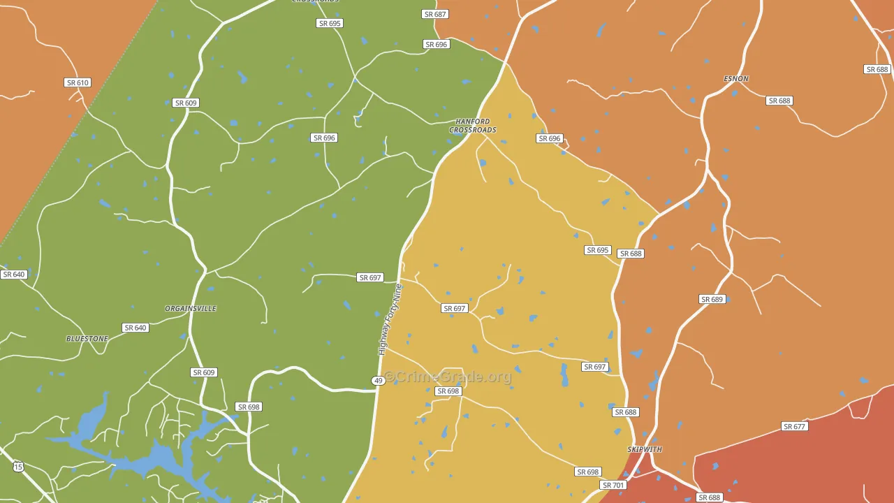 Skipwith, VA Map of Murder Rates